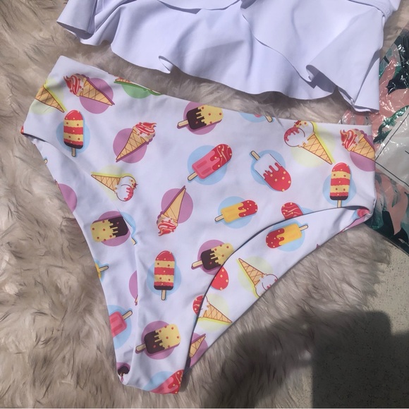 BIKINI SWIMMING SUIT BATHING SUIT ICE-CREAM PATTERN SHEIN - Picture 5 of 15